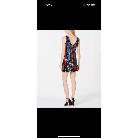 Calvin Klein Mini Dress Tank Shift Sequin Party Color Change Womens Juniors Sz 8 - Picture 6 of 14